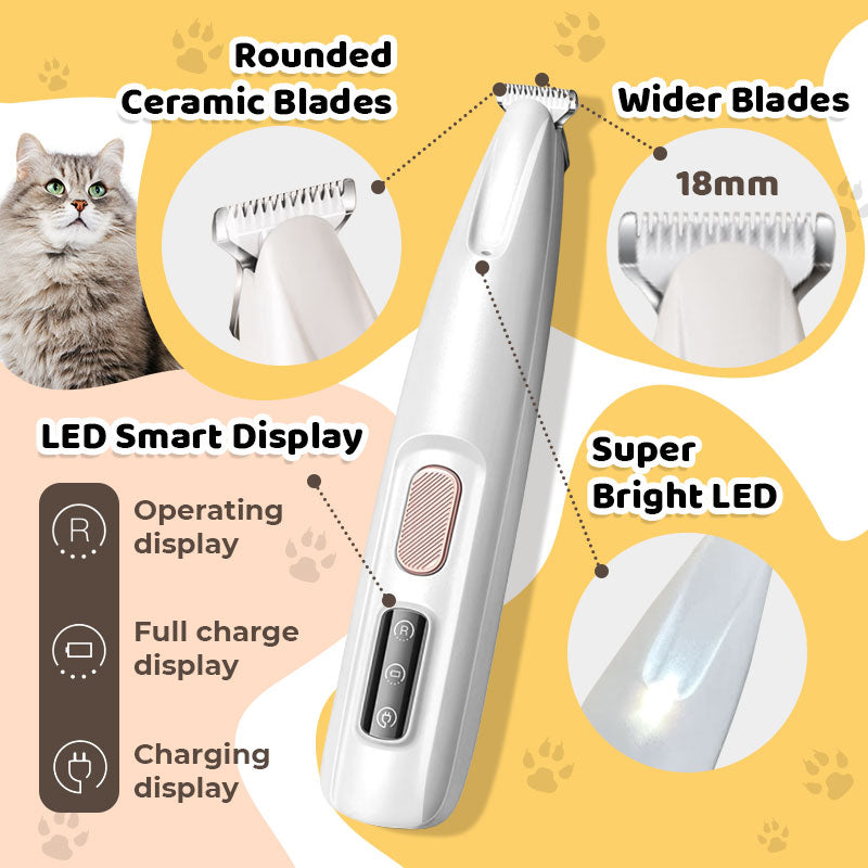 🎉⏰ Limited-time offer today only! 💥⏳Waterproof Rechargeable Pet Shaver with LED Light