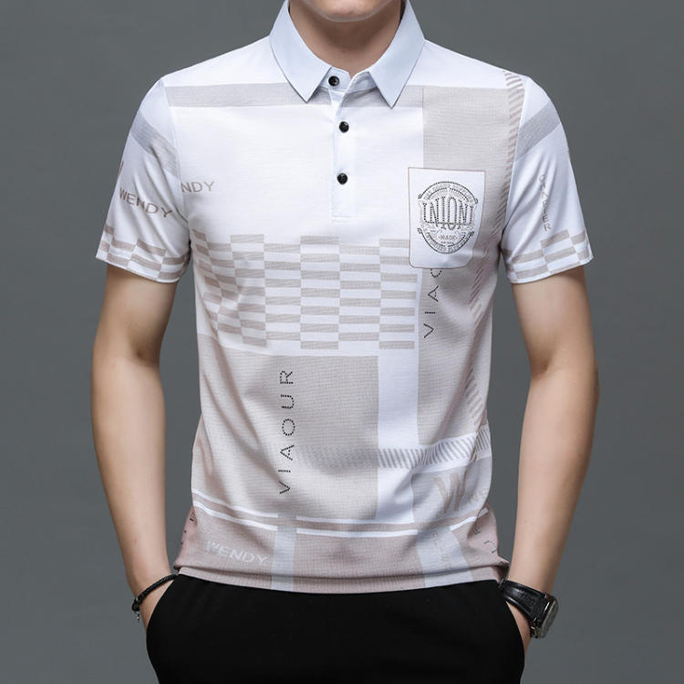 Comfortable and breathable printed polo shirt