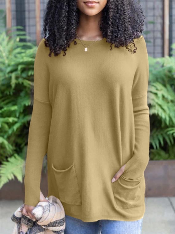 💥HOT SALE 49% OFF💥LONG SLEEVE THUMBHOLE SWEATER POCKET TUNIC💥