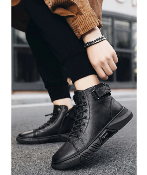 High quality high boots leather shoes【Free Shipping】