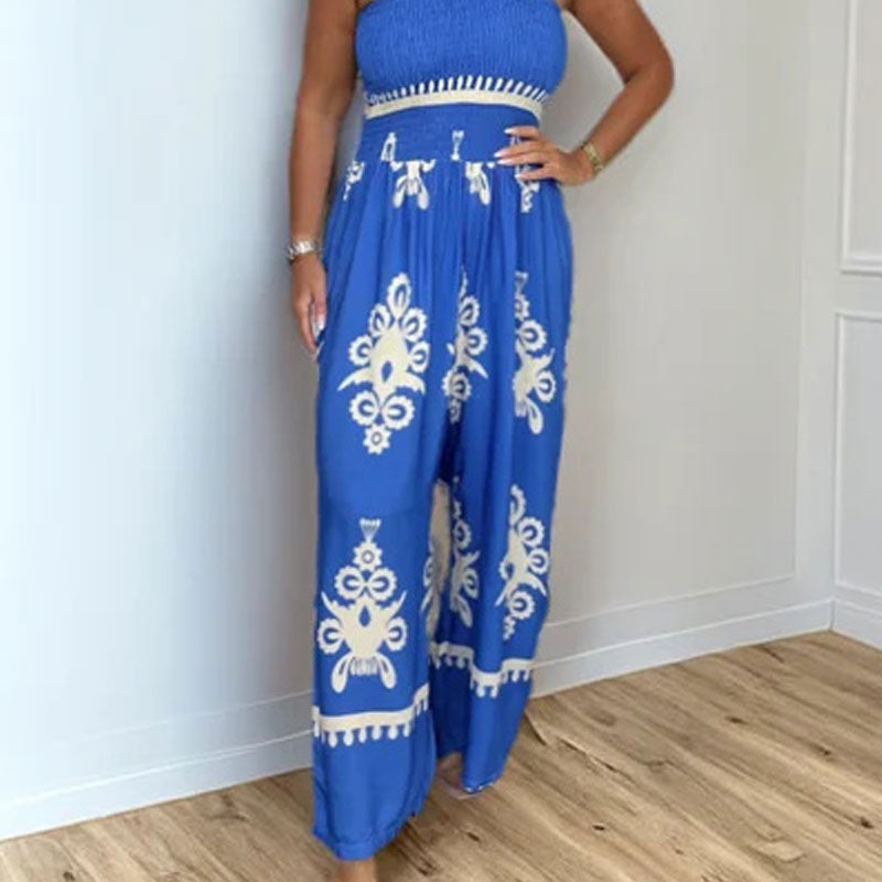 🔥50% OFF🔥Women's Sleeveless Halter Wide-leg Jumpsuit