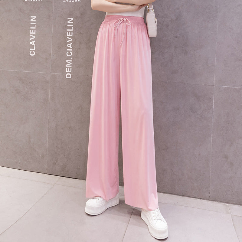 Ice Silk Wide Leg Pants Women