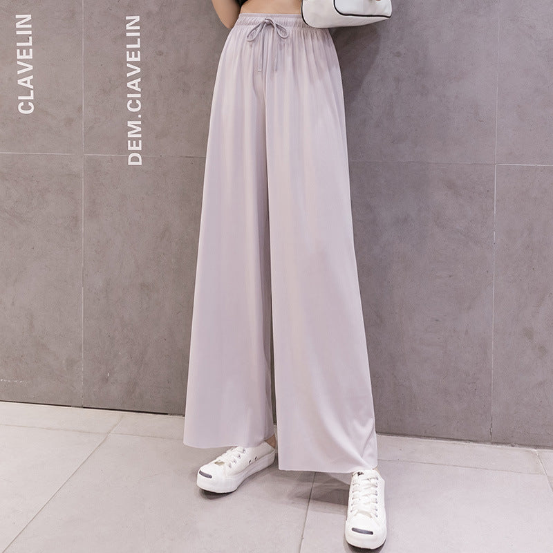 Ice Silk Wide Leg Pants Women