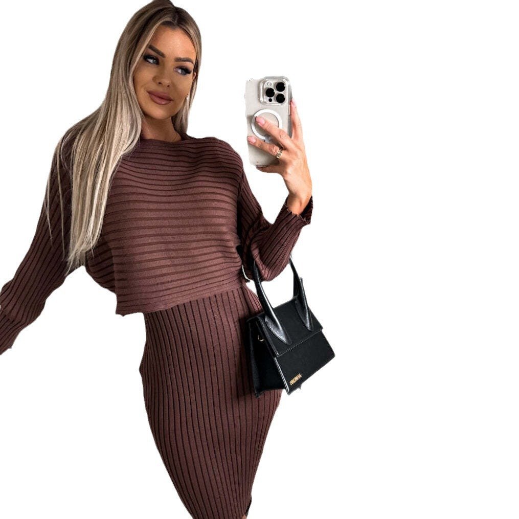 🌷💝Last Day Sale 49%OFF - 👗Knit Pullover Sweater and Cami Dress Set