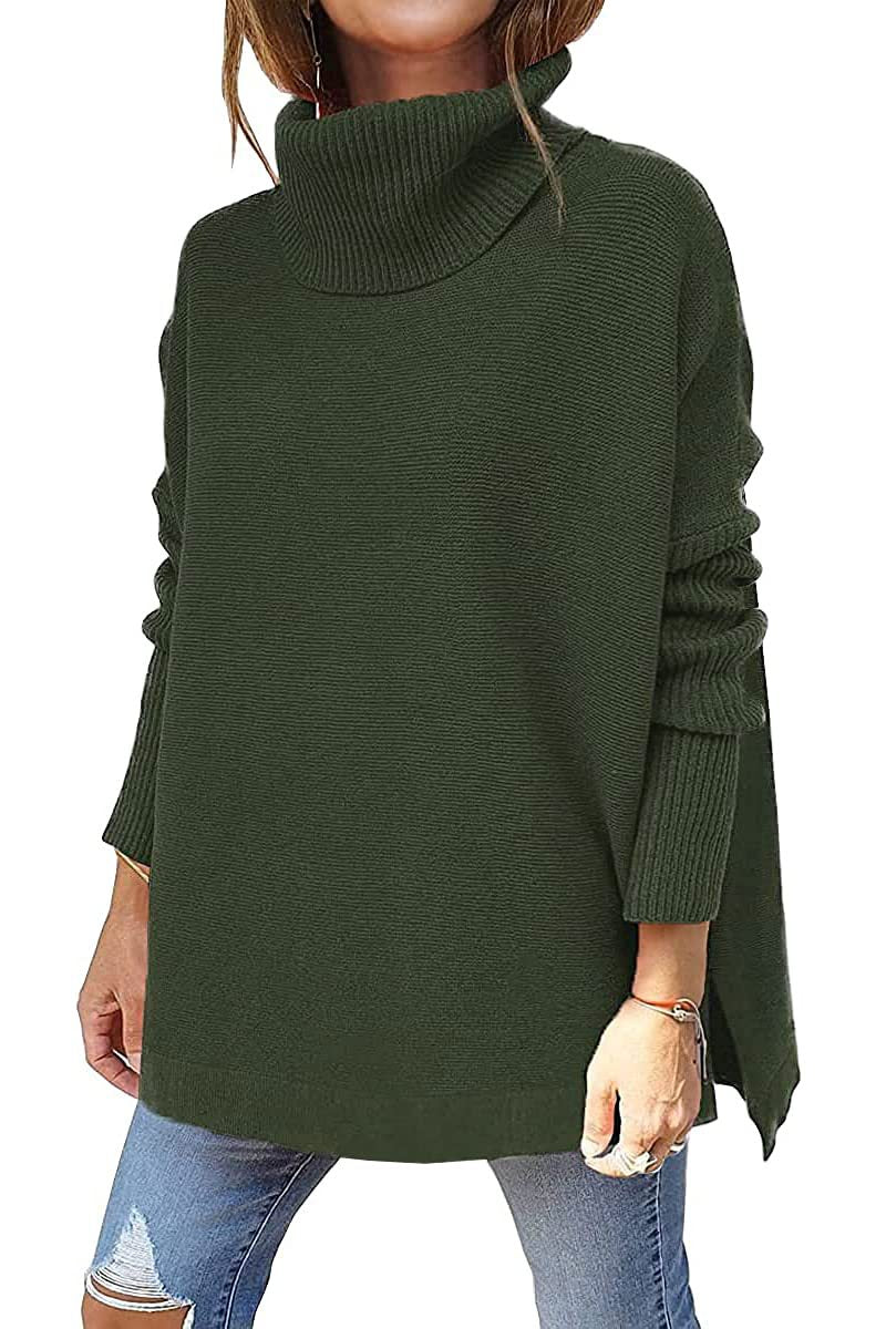 🔥Last Day Promotion 50% OFF🔥Women's Turtleneck Oversize Hem Knit Pullover Sweater