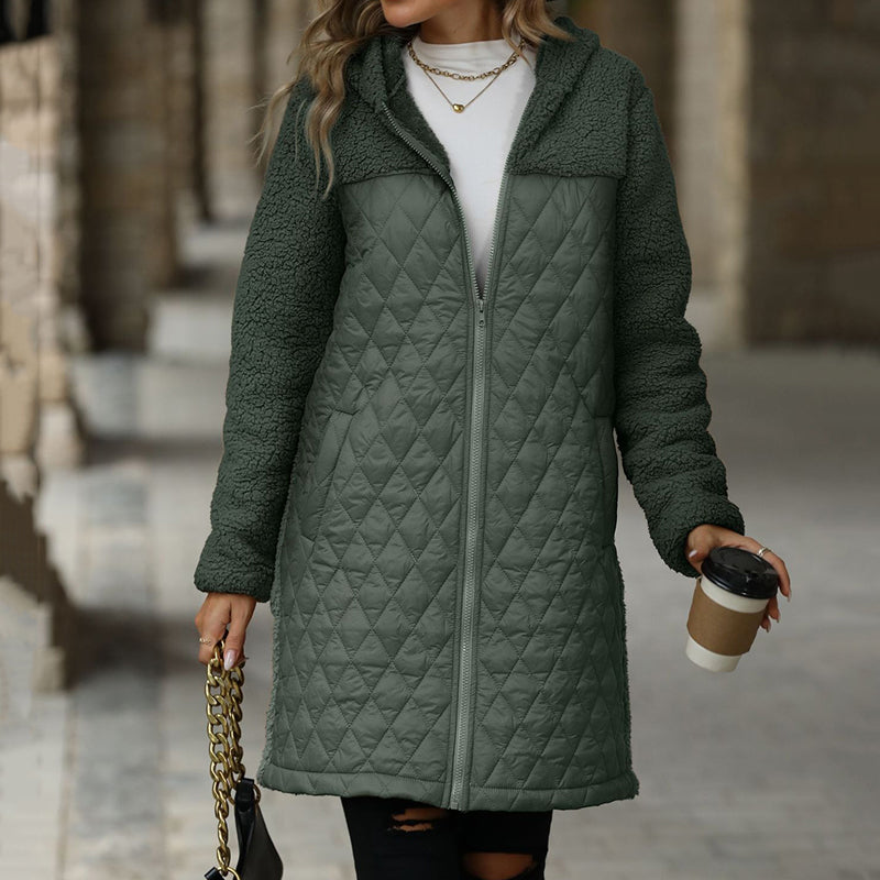 🔥Now enjoy 50% discount🔥 Women's Cozy Quilted Sherpa Coat with Hood