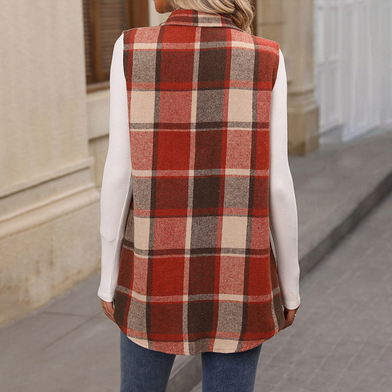 🌸Fashion new products 50% OFF🌸Women’s Button-Down Plaid Vest