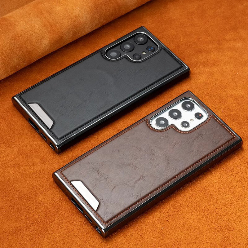 Magnetic Anti-Fall Luxury Faux Leather Phone Case for Samsung