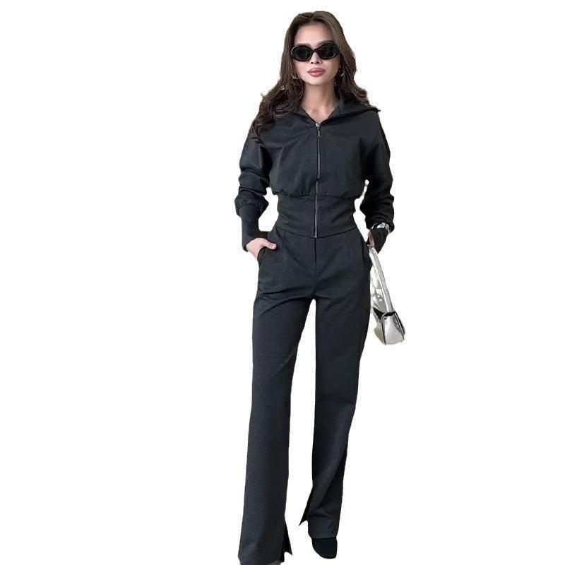 Women's Zipper Top & Pants 2-Piece Set