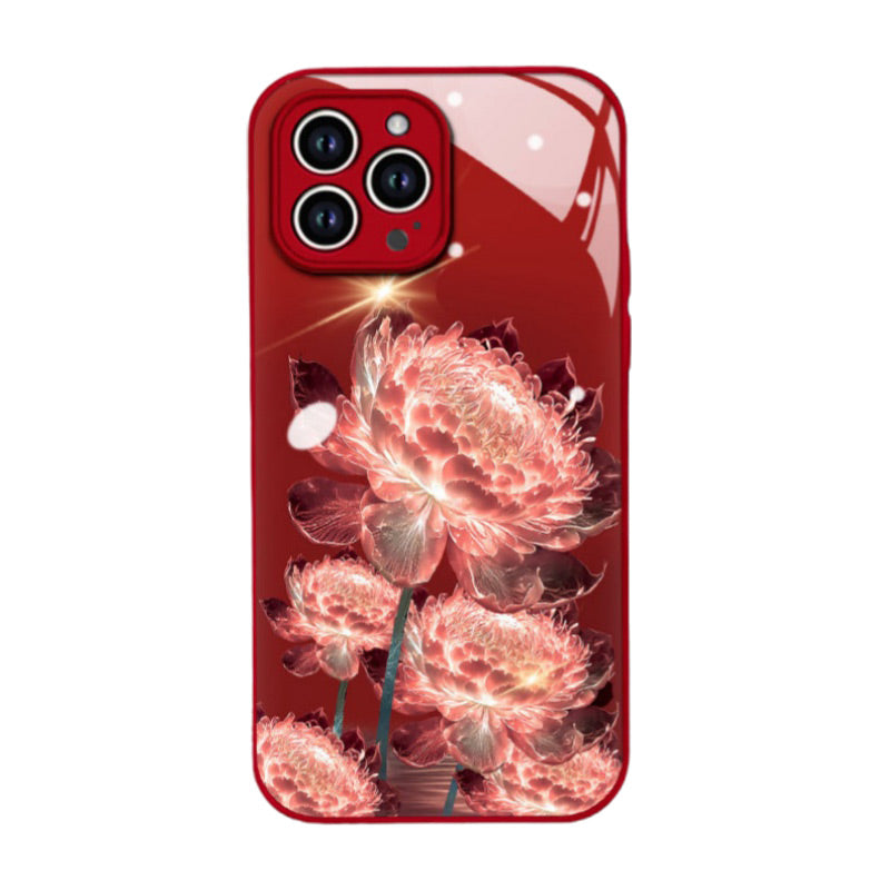 Shockproof Epiphyllum Slim Liquid Glass Phone Case