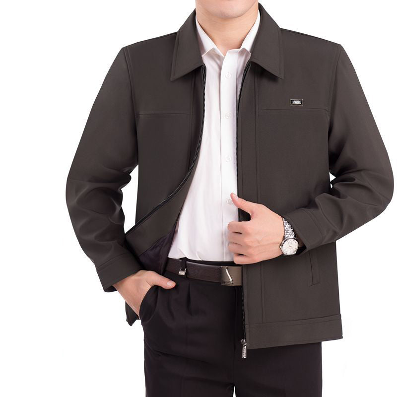 Men's Casual Laydown Collar Jacket with Pockets