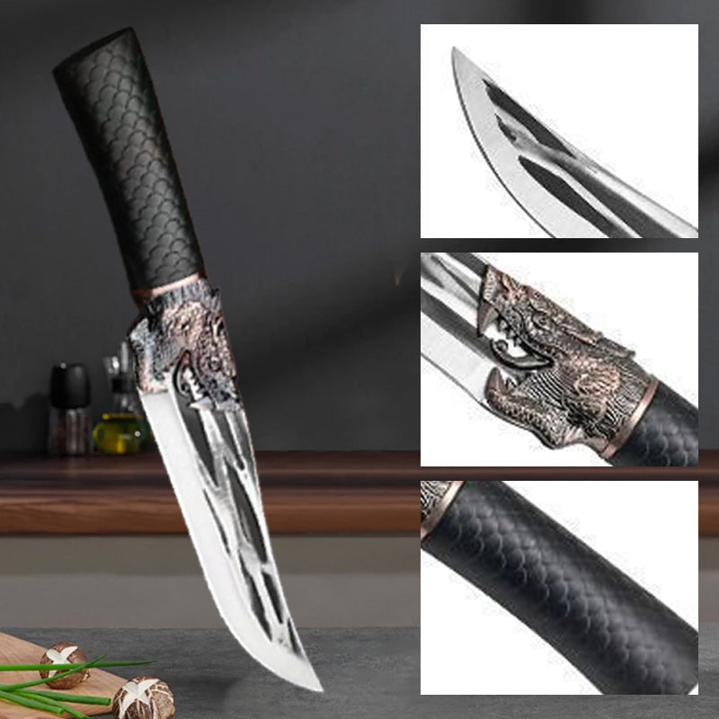 🔥Christmas special🎁🎄Bone-cutting Knife with Dragon Decoration and Scabbard