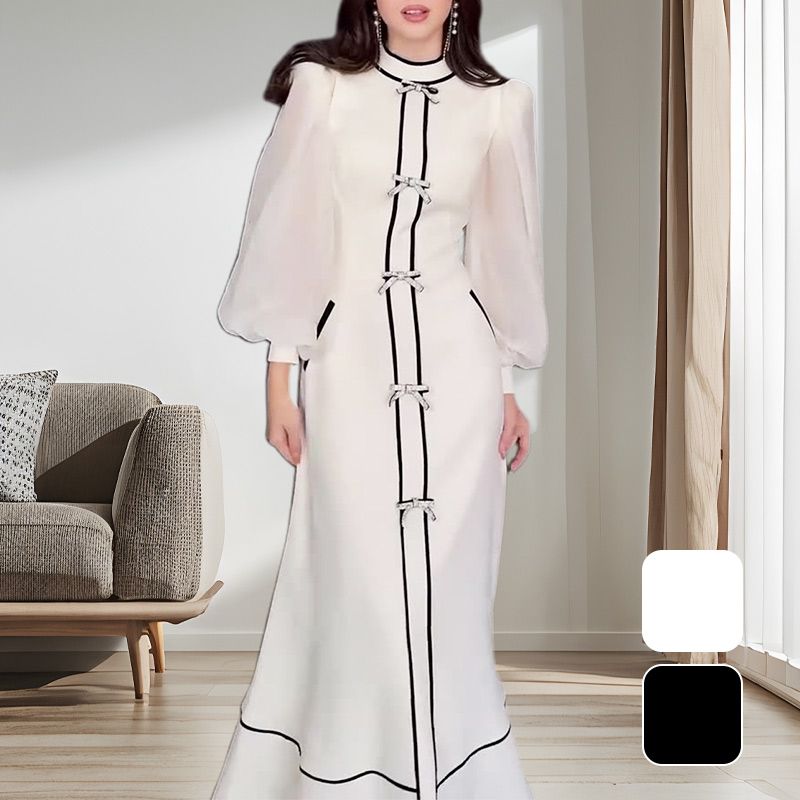 🎉🎉Christmas Sale 🎄❄️ Women’s Temperament Half-turtleneck Maxi Dress with Pockets‼️