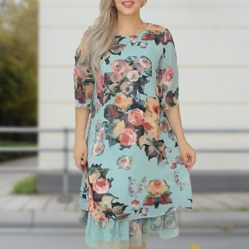 🌸Spring Specials🌸 Women's Elegant Rose Print Loose Dress