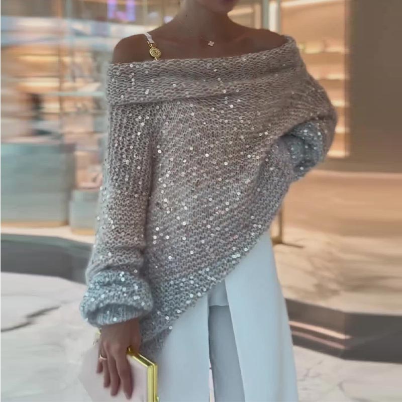 🔥2025 HOT SALE🔥 Women's Off-Shoulder Cozy Loose Sweater