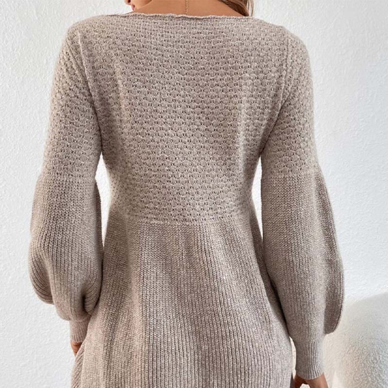 Casual Long Sleeve A-Line Knit Sweater Dress