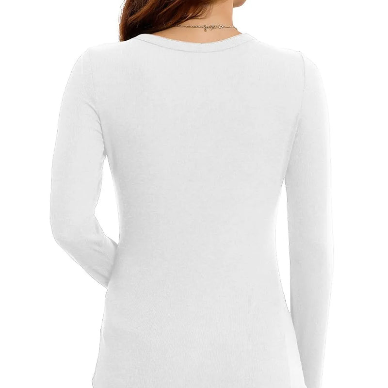 Women’s Solid Round-Neck Long-Sleeve Slim Fit Tops