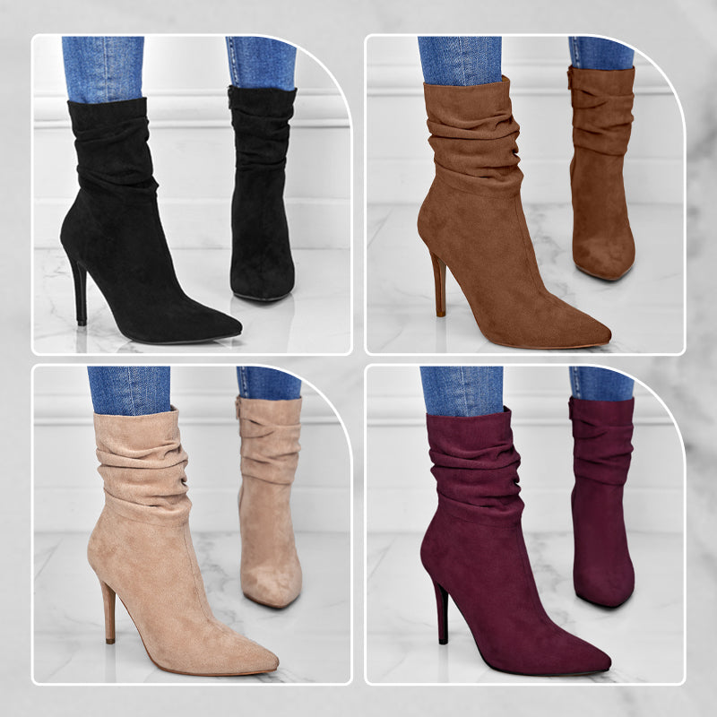 Women's Pointed Toe High Heel Short Boots