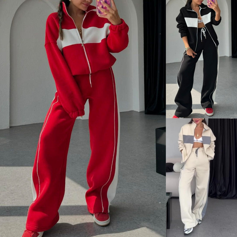 🔥Seasonal discount 53%🔥Women's Two-Piece Color-Block Tracksuit