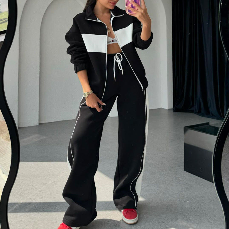 🔥Seasonal discount 53%🔥Women's Two-Piece Color-Block Tracksuit