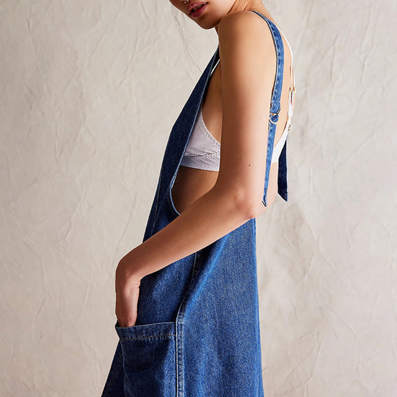 Women's Fashion Denim Backless Dress