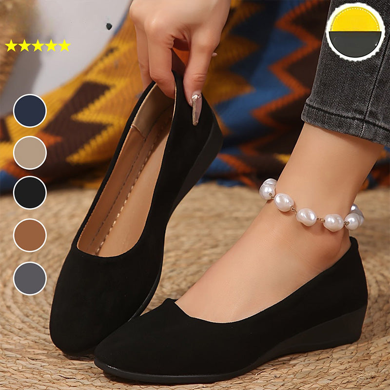 🔥Hot Sale🔥Elegant Lightweight Anti-Slip Low Heel Wedge Shoes