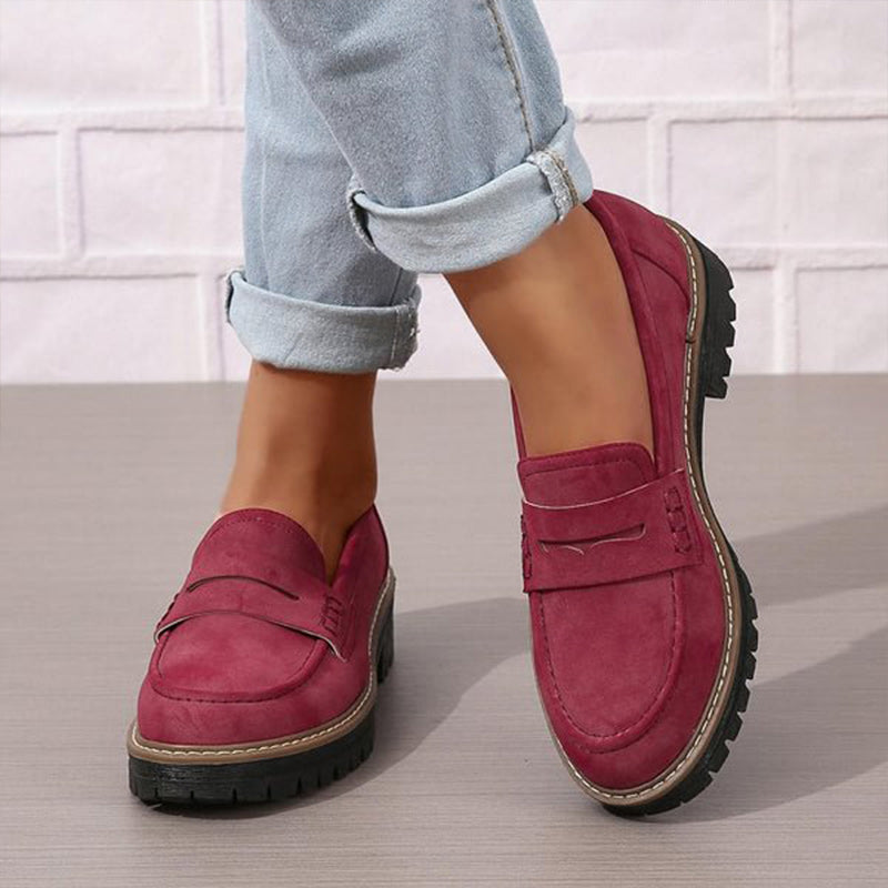 Comfortable chunky loafers for women with platform