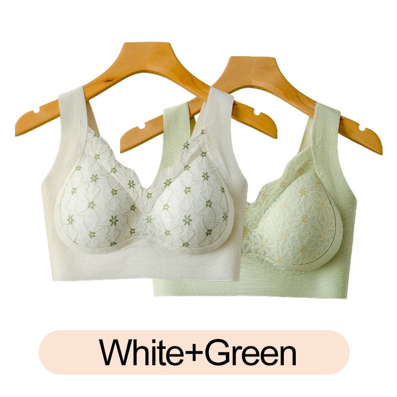 3D Lace Bra with Fixed Padding for Middle-Aged Women