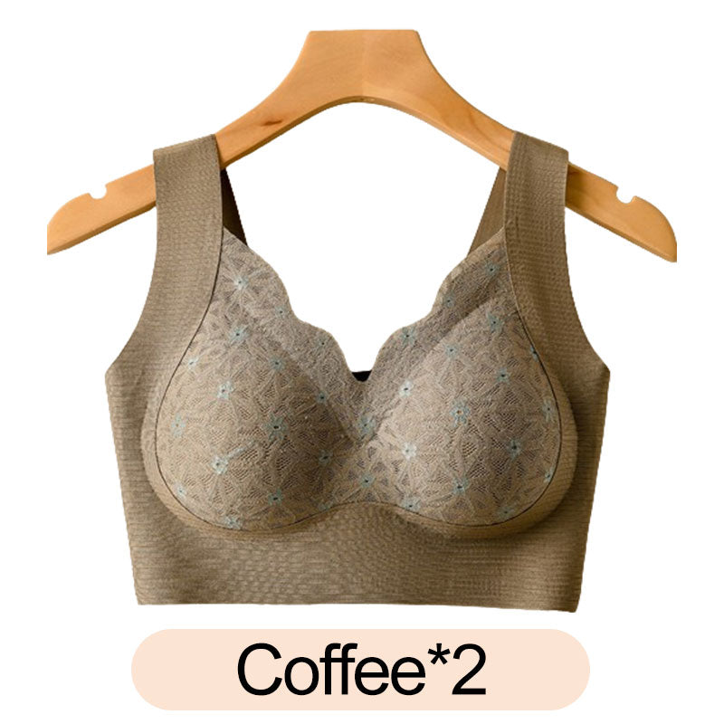 3D Lace Bra with Fixed Padding for Middle-Aged Women