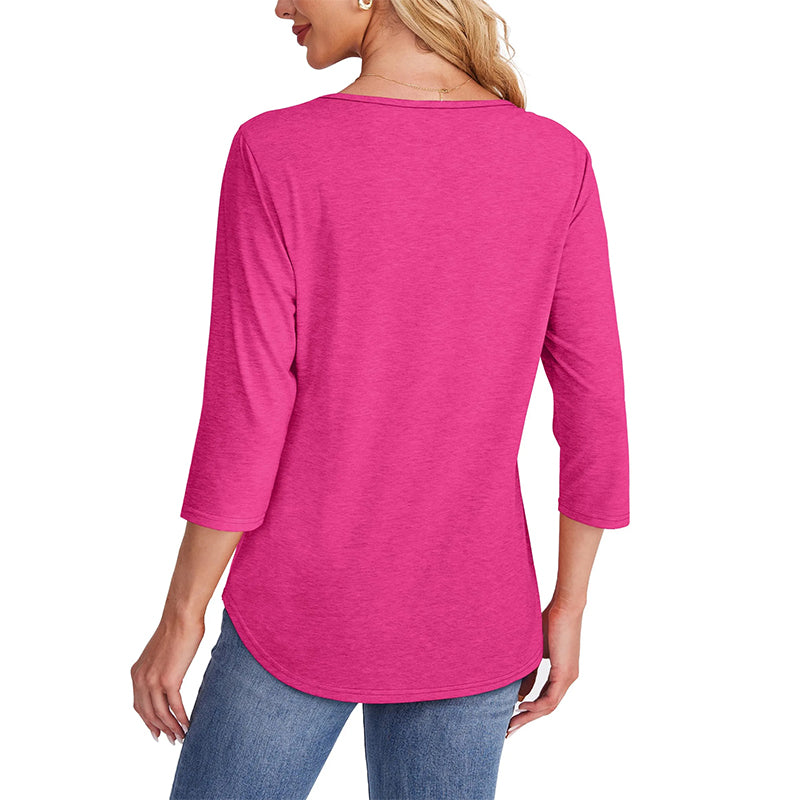 🌸Spring Specials🌸Women’s Pleated Detail 3/4 Sleeve Casual T-Shirt