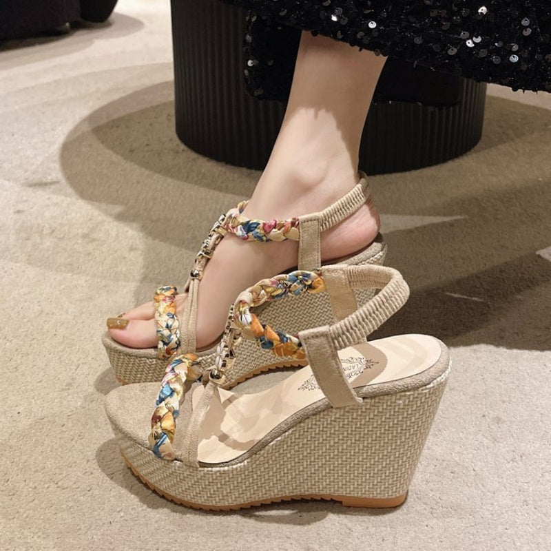 Women's Boho Wedge Pointed Toe Sandals