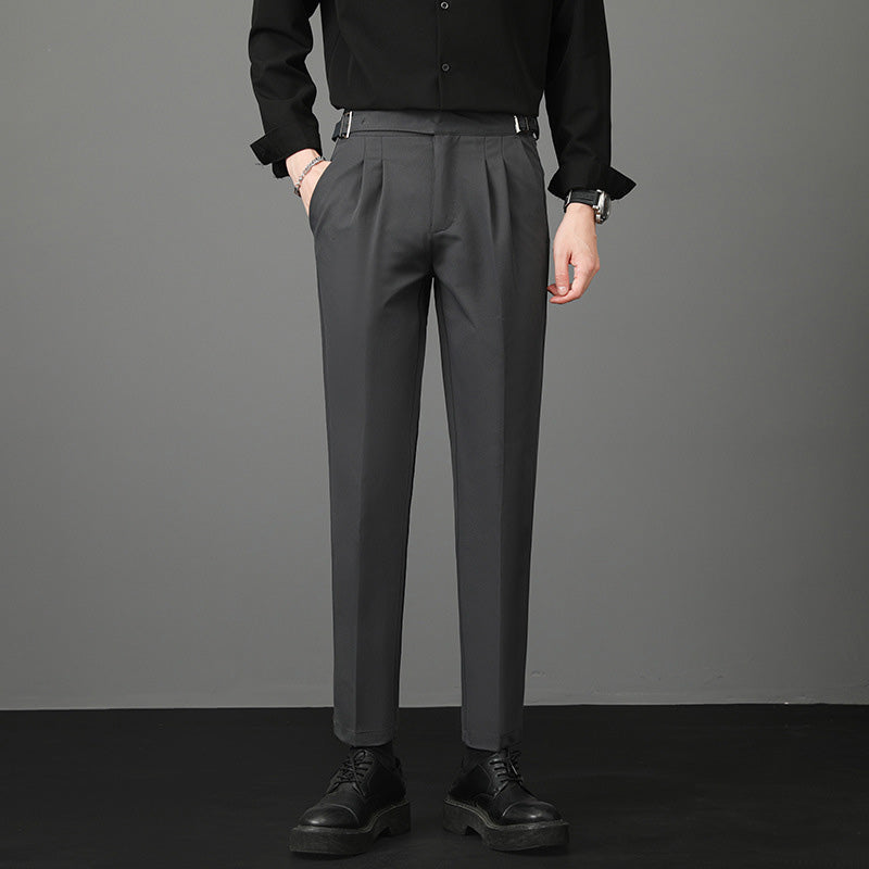 Men's Casual Light Mature Style Slim Fit Suit Pants