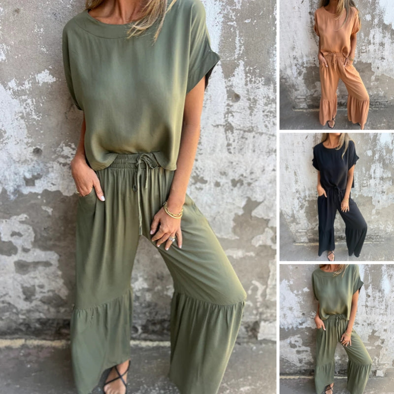 💖Limited Sale 50% OFF💖Women's Solid Color Casual Two-Piece Set