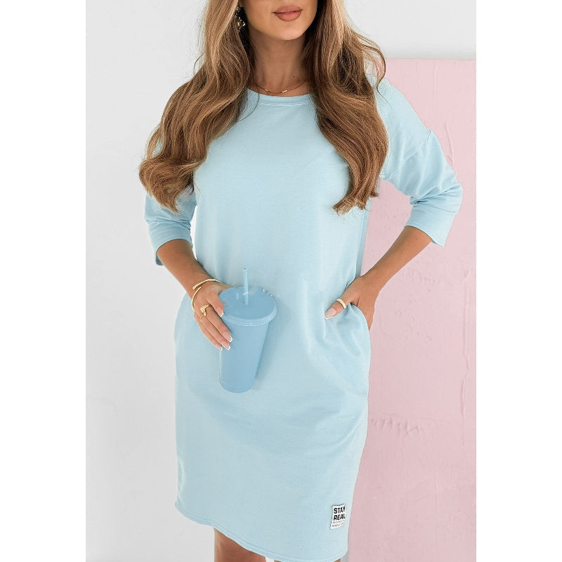 🌸Spring Specials🌸 Round Neck 3/4 Sleeve Dress with Pockets